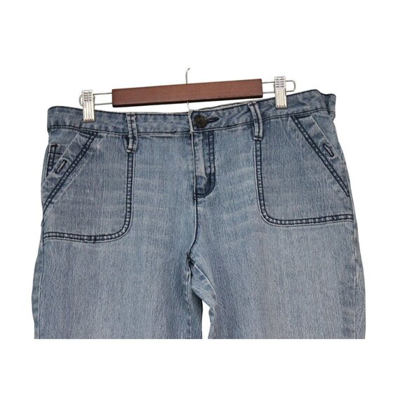 Vintage Y2K No Boundaries Jeans Size 15 Wide Leg Mid Rise Light Wash Denim - Picture 2 of 11